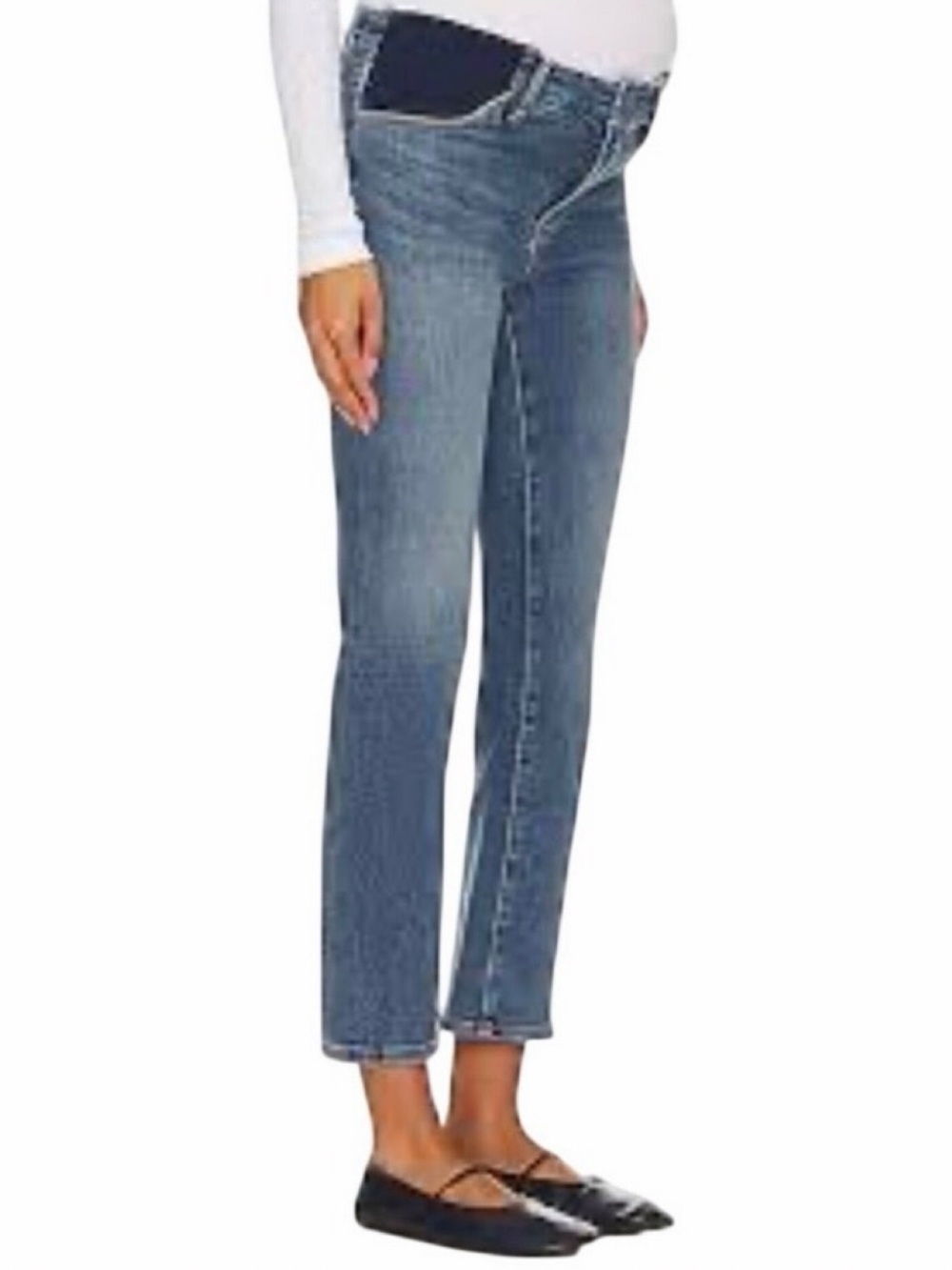 Good American 8 Maternity Straight Leg Denim Jeans Pants